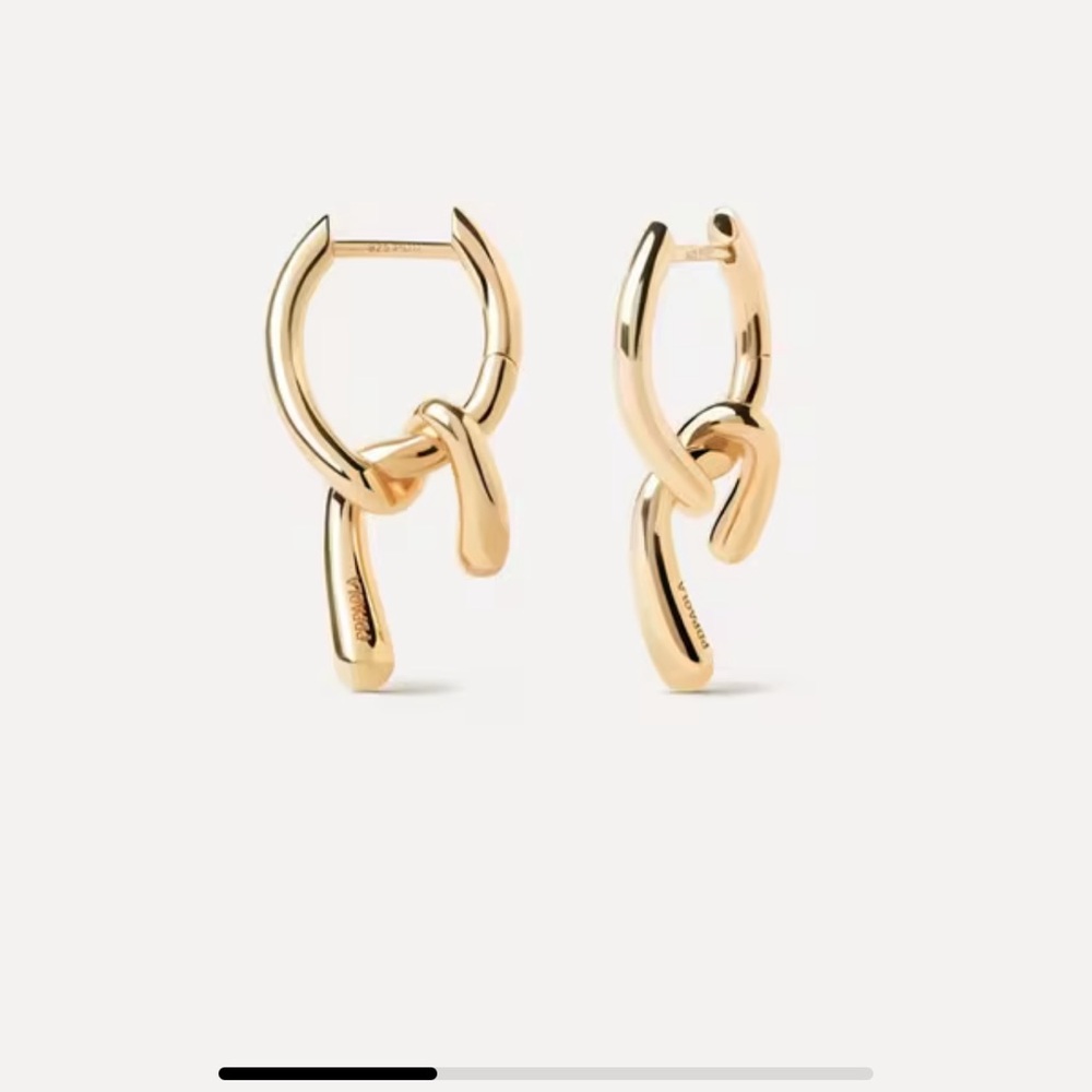 NWT PDPAOLA Chic 18kt Gold-Plated Sterling Silver Mini Twist Hoop Earrings.